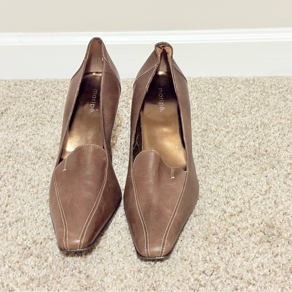 Brown Flats with Pointed Toe